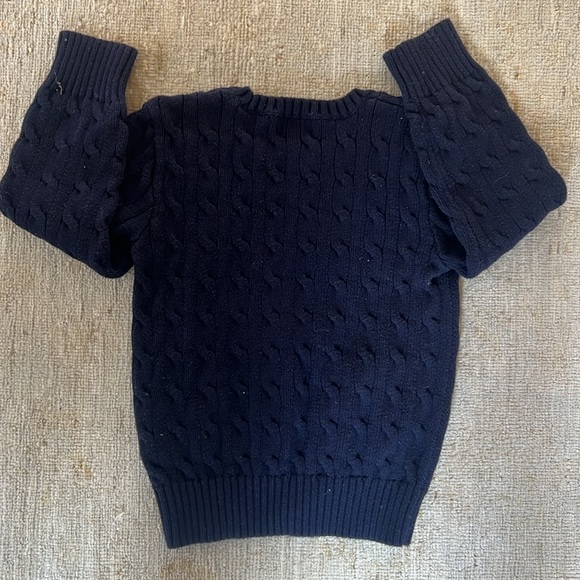 Kids, Polo Ralph Lauren cable knit sweater, cotton, size 5, navy blue, looks new - Picture 3 of 8